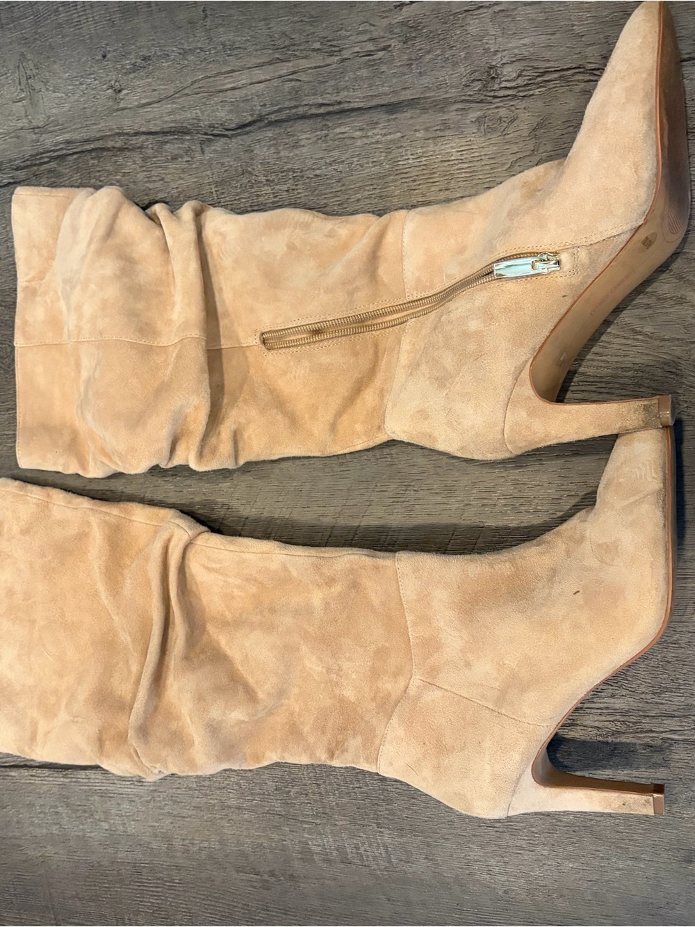 Vince Camuto Tan Suede Pointed Toe Boots